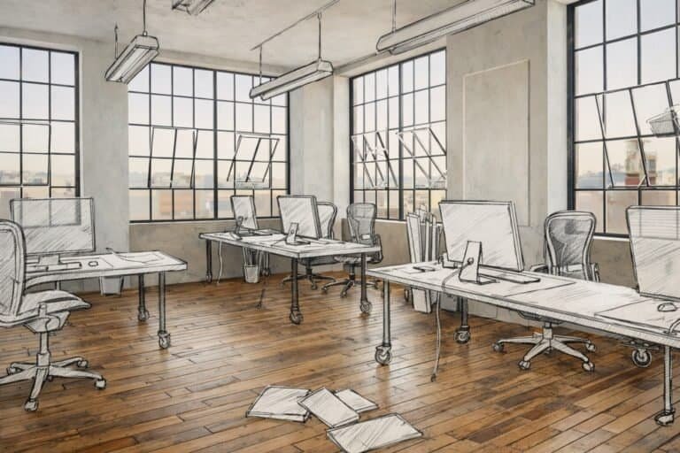 Dessin immobilier d'entreprise aménagement bureaux